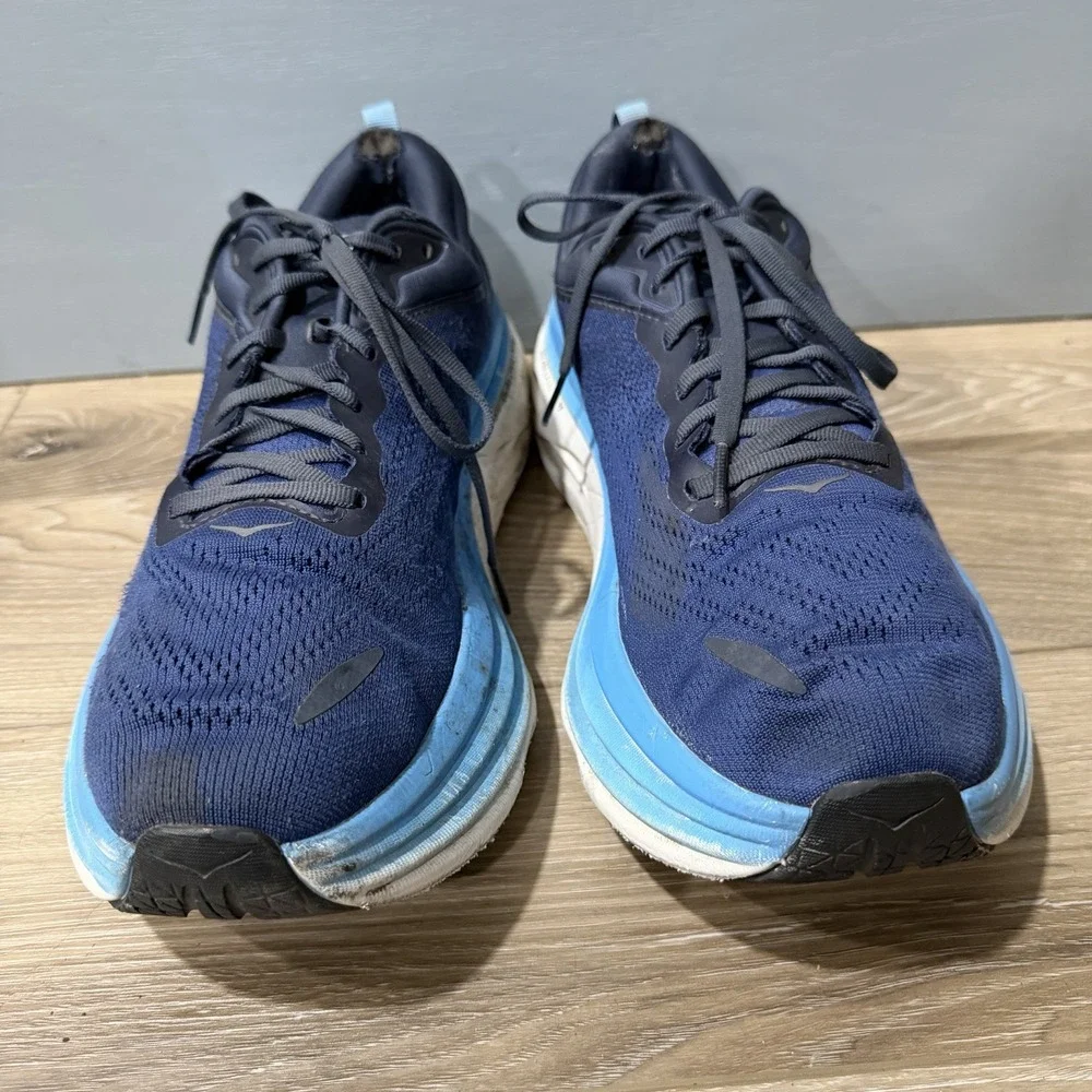 Hoka One One Men Bondi 8 Blue Outer Space Running Shoe 1123202 Size 11.5D